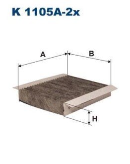 Фiльтр салону вугiльний 2шт FILTRON K1105A-2X