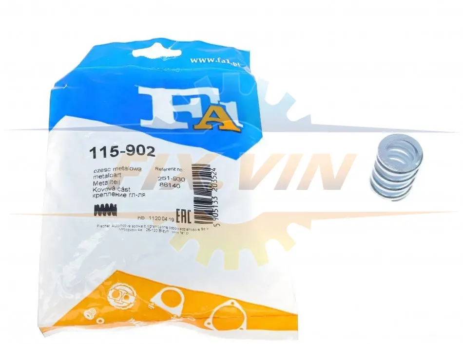 Пружина кріплення труби вихлопної FA1 Fischer Automotive One (FA1) 115-902 (фото 1)