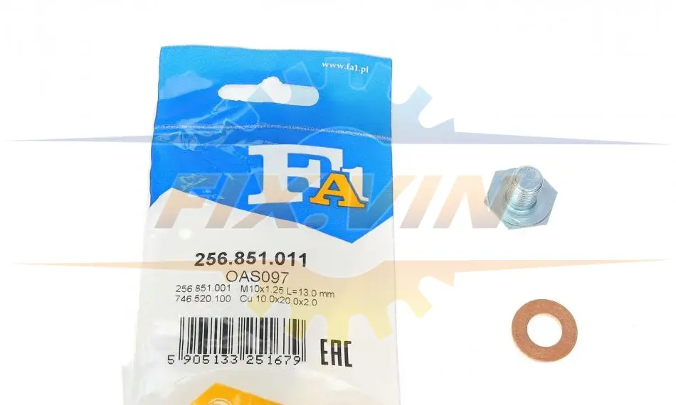 Пробка піддону автомобіля Fischer Automotive One (FA1) 256.851.011 (фото 1)