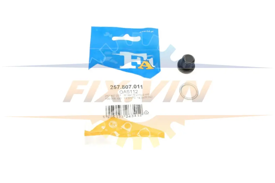 Пробка піддону автомобіля Fischer Automotive One (FA1) 257.807.011 (фото 1)