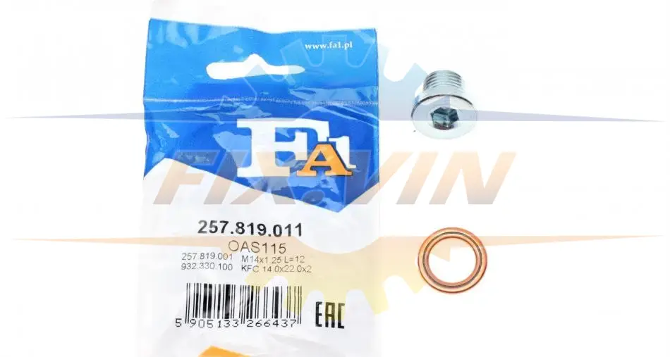 Пробка піддону + ущільнювач FA1 Fischer Automotive One (FA1) 257.819.011 (фото 1)