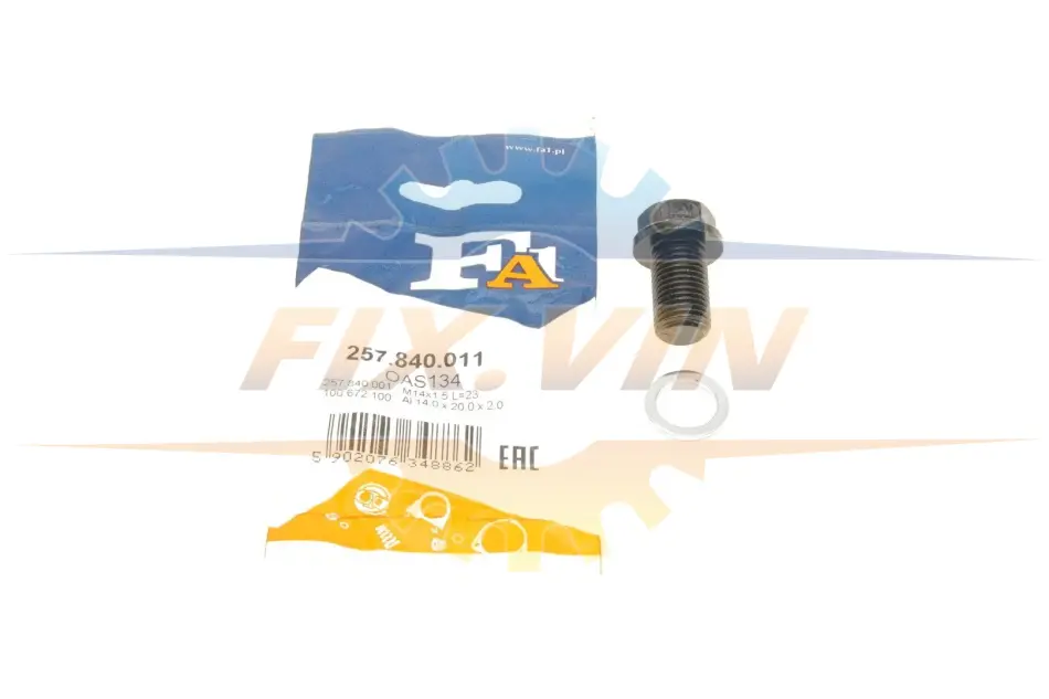 Пробка піддону автомобіля Fischer Automotive One (FA1) 257.840.011 (фото 1)