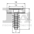 Кліпса кріплення підкрила (к-кт 5шт) Fiat Doblo 01-/Iveco Daily 11- Fischer Automotive One (FA1) 33-40008.5 (фото 2)