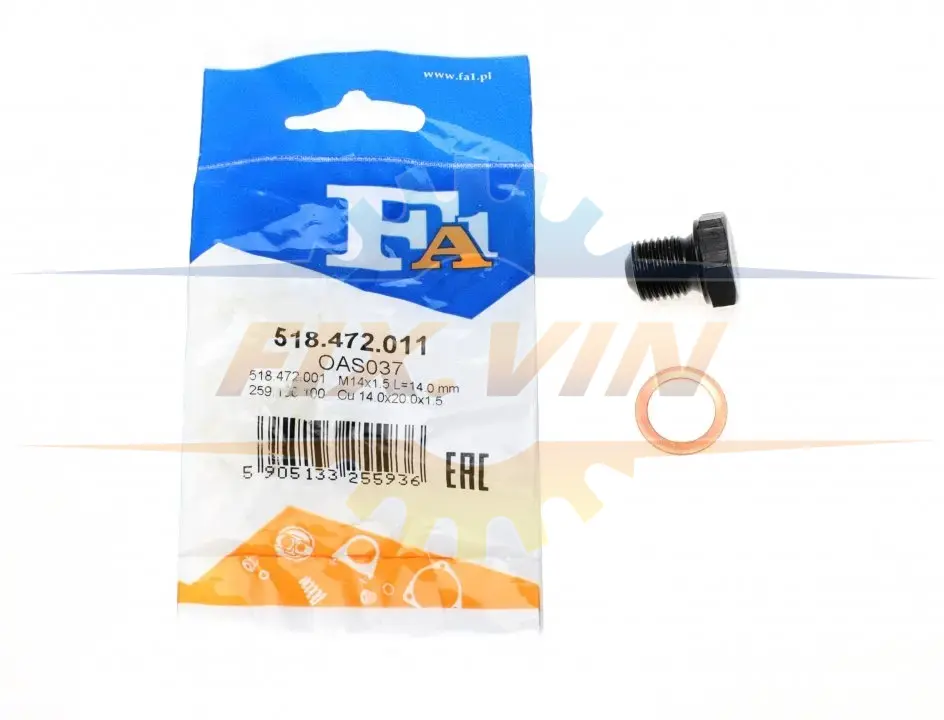 Пробка піддону автомобіля Fischer Automotive One (FA1) 518.472.011 (фото 1)