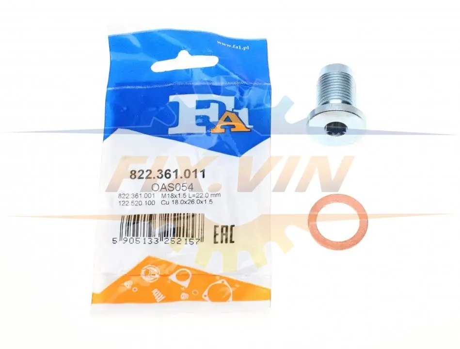 Пробка піддону + ущільнювач FA1 Fischer Automotive One (FA1) 822.361.011 (фото 1)