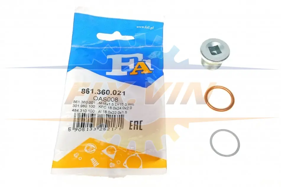 Пробка піддону автомобіля Fischer Automotive One (FA1) 861.360.021 (фото 1)