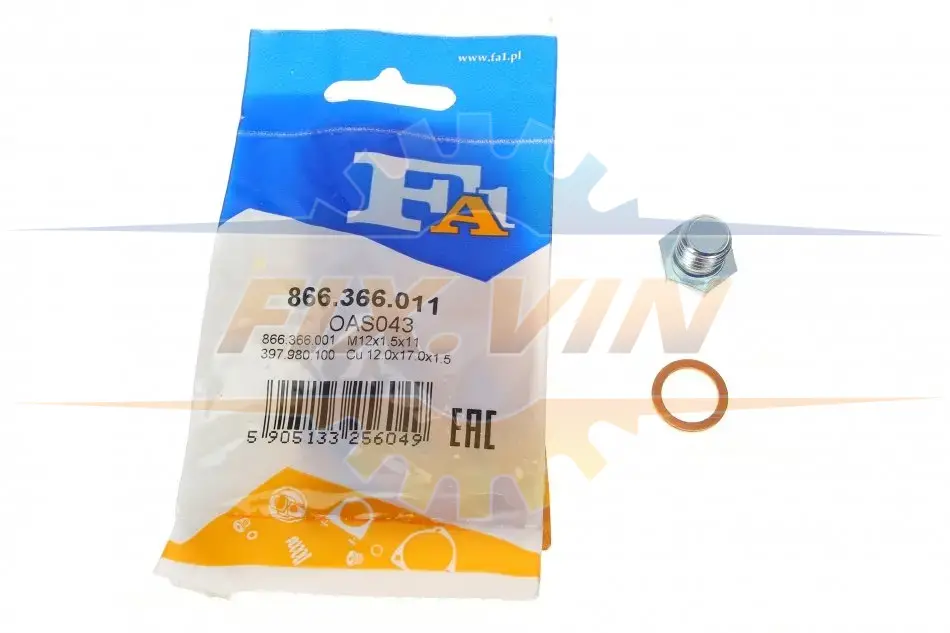 Пробка піддону + ущільнювач FA1 Fischer Automotive One (FA1) 866.366.011 (фото 1)