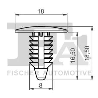 Кліпса кріплення накладки порога (к-кт 5шт) Hyundai Accent III 05- Fischer Automotive One (FA1) 89-10002.5