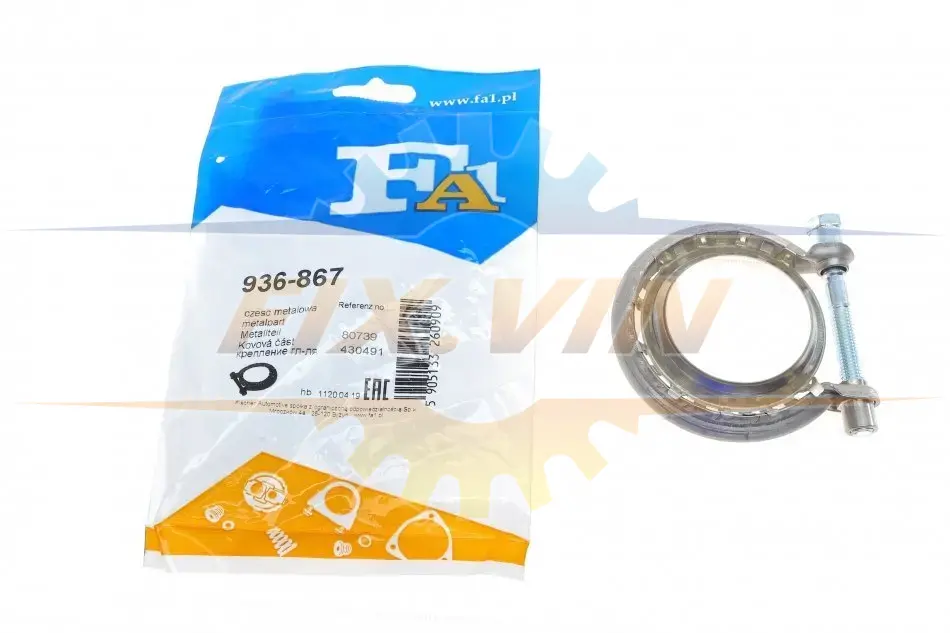 Хомут глушника Citroen C4/C5/Peugeot 307/308/407 2.0 HDi 04- FA1 Fischer Automotive One (FA1) 936-867 (фото 1)