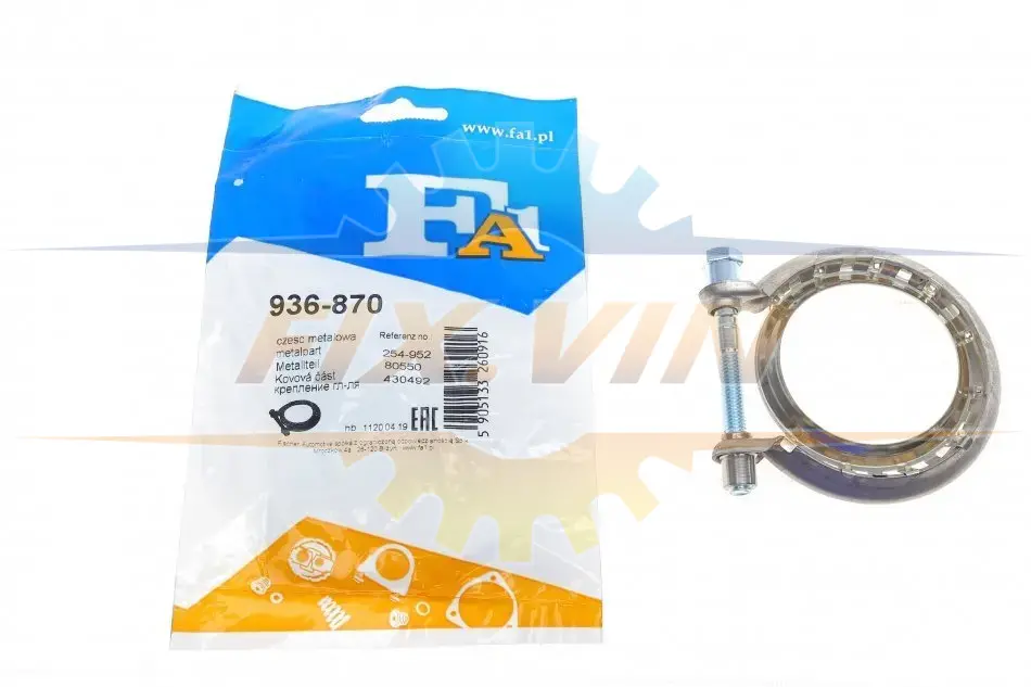 Хомут глушника Citroen Jumpy/Fiat Scudo/Peugeot Expert 1.6/2.0 HDi 07- FA1 Fischer Automotive One (FA1) 936-870 (фото 1)