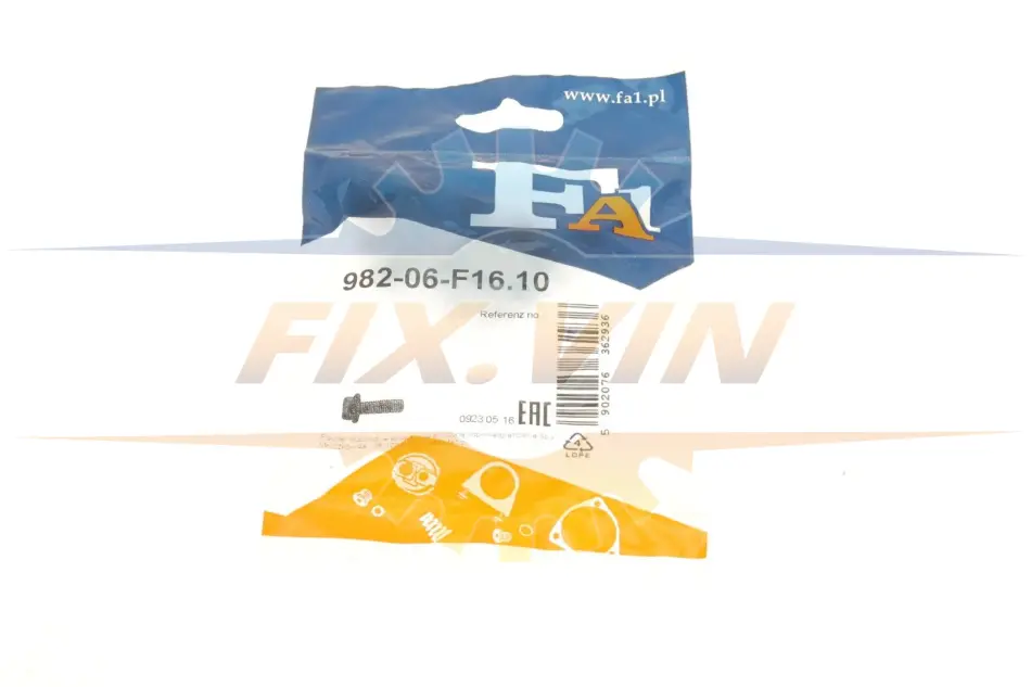 Болт системи випуска Audi/BMW/Fiat/Honda/Hyundai/Iveco/Kia/MB/VW (M6x1.00x16) (к-кт 10шт) Fischer Automotive One (FA1) 982-06-F16.10 (фото 1)
