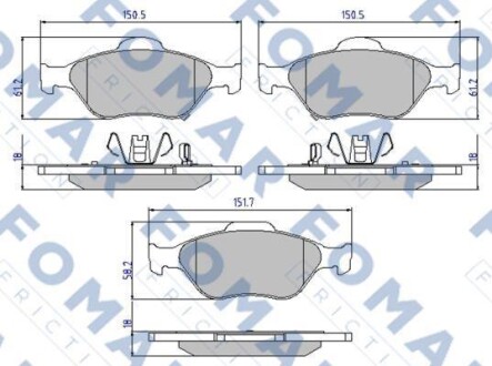 Колодки гальмівні дискові FOMAR FO 800281