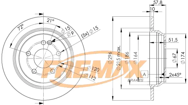 Диск гальмівний FREMAX BD-0416 (фото 1)