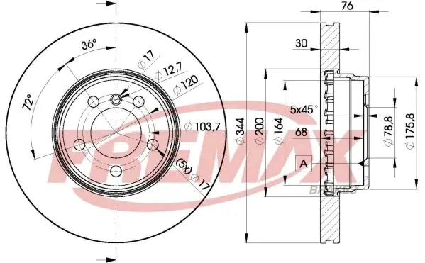 Диск гальмівний FREMAX BD-2207 (фото 1)