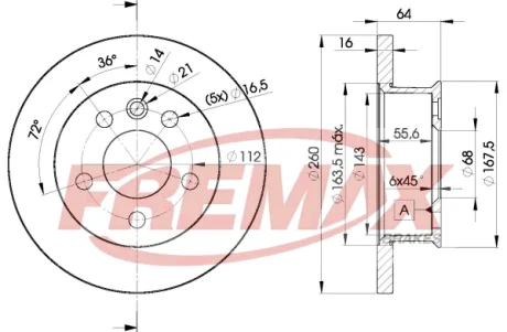 Диск тормозной FREMAX BD-3013