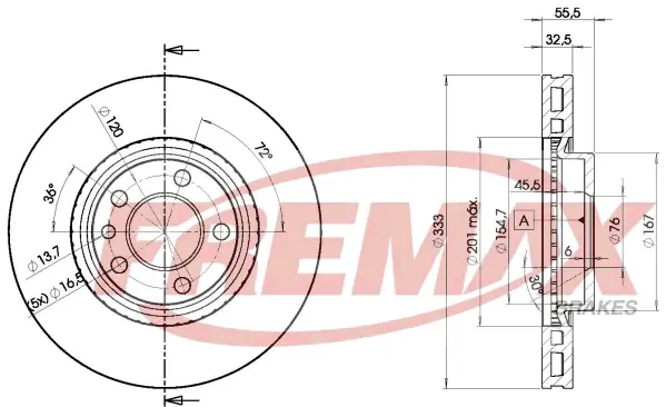 Диск гальмівний FREMAX BD-3020 (фото 1)