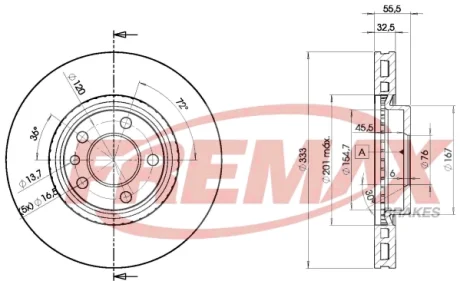 Диск гальмівний FREMAX BD-3020