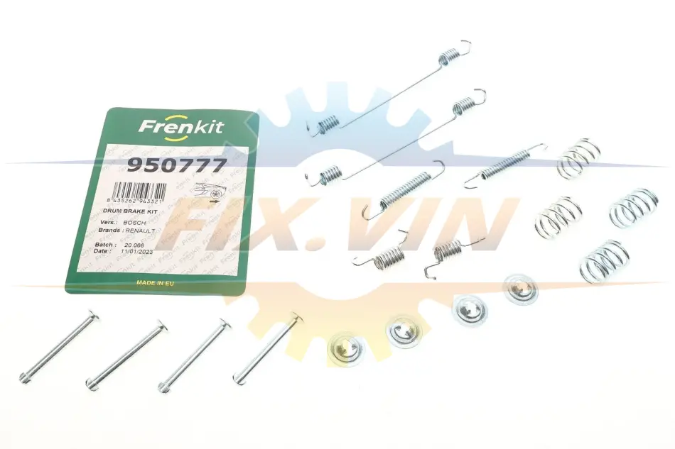 Комплект пружинок колодок ручника Renault Kangoo 97- (203x39) FRENKIT 950777 (фото 1)