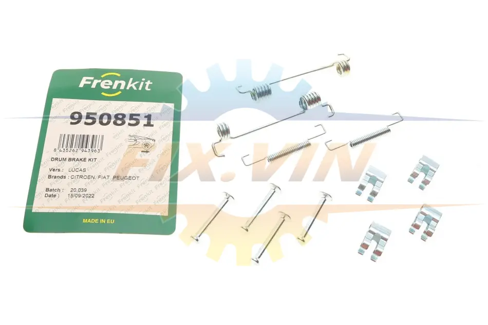 Комплект пружинок колодок ручника Citroen Jumper/Fiat Ducato/Peugeot Boxer 94- (172x42) (Lucas) FRENKIT 950851 (фото 1)