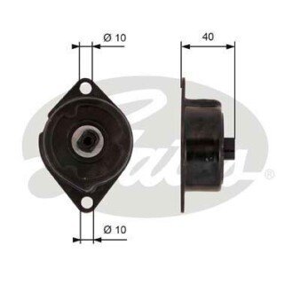 Натяжник паска поліклин. Skoda Felicia VW Caddy, Lupo, Polo 1.0-1.9SDI 94- Gates T38499