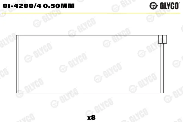 Пiдшипник шатуна (к-кт) Glyco 01-4200/4 0.50MM (фото 1)