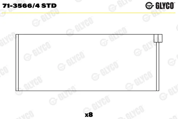 Пiдшипник шатуна (к-кт) Glyco 71-3566/4 STD (фото 1)