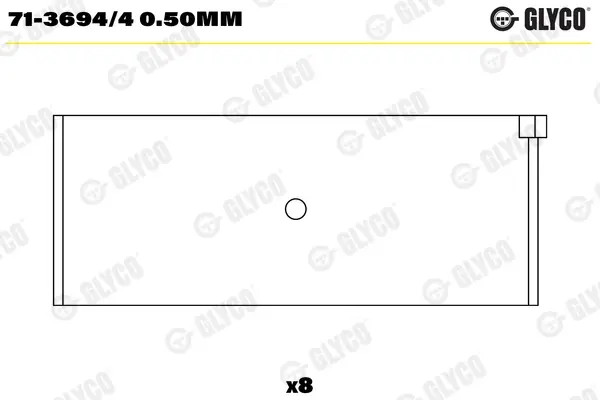 Пiдшипник шатуна (к-кт) Glyco 71-3694/4 0.50MM (фото 1)