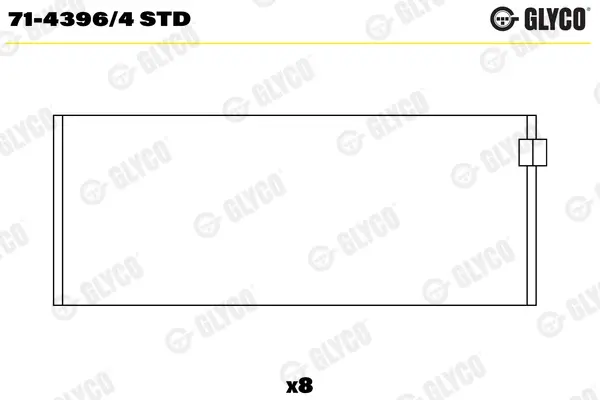 Вкладиші шатунні, комплект (STD) LAND ROVER 110/127, 90 I, DEFENDER, DISCOVERY I 2.5/2.5D 06.84-12.05 Glyco 7143964STD (фото 1)