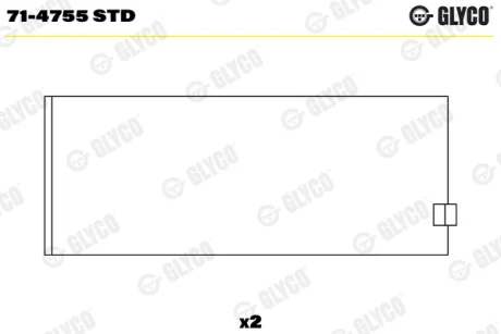 Вкладыш подшипника Glyco 714755STD