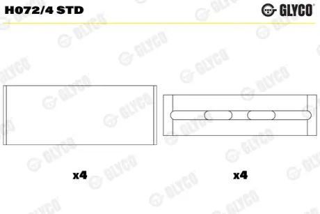 Подшипник коленвала Glyco H072/4 STD