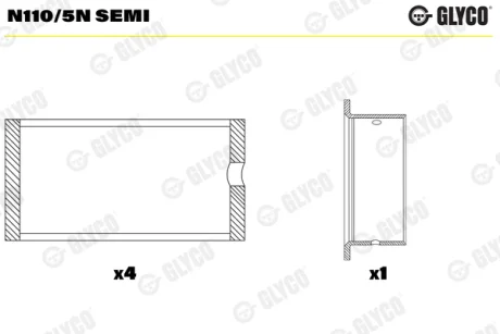 Вкладыши распредвала Glyco N1105NSEMI