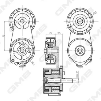 Ролик натяжной ремня генератора Fiat 500/Bravo/Doblo/Punto/Stilo/Grande Punto (1 GMB GAT20640