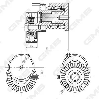 Ролік натяжний ременя генератора VW Golf III/Vento/ Seat Ibiza/Cordoba/ Skoda Fabia/Octavia 1.4 16V BCA/BUD/BXW GMB GAT21190 (фото 1)