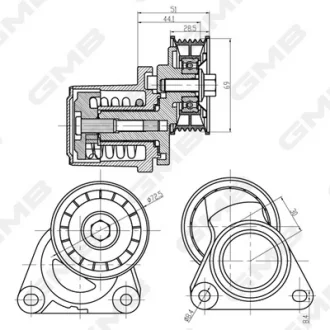 Ролік натяжний ременя генератора Mazda 3 BK/BL/ 6 GG/GH/ Ford Fiesta  GMB GAT30320