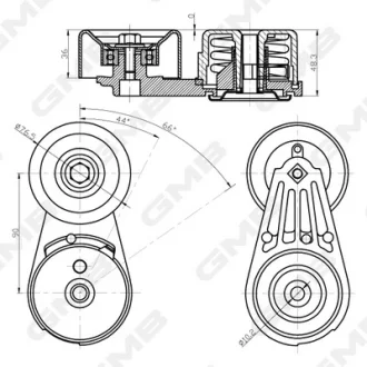 Ролік натяжний ременя генератора Nissan Frontier D40/Pathfinder R51/X?Trail T30/Xterra 4.0 V6 VQ40DE GMB GAT31610