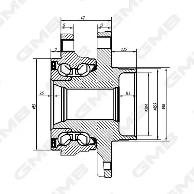 Ступиця колеса переднього Nissan Qashqai 13-/ Renault Kadjar 15/Magane 15-/Scenic 16-/Grand Scenic 16-/Koleos 17-/Talisman 13- GMB GH34890M (фото 1)
