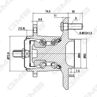 Маточина колеса задня Toyota Camry V50/ASV50 11-18 GMB GH34970A