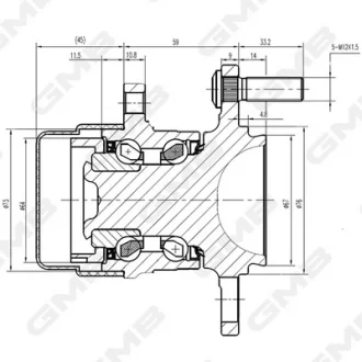 Ступица колеса заднего Hyundai Elantra 06-/11-/ Veloster 11- GMB GH34980T