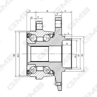 Ступица колеса переднего Audi A3/Q2/TT/ VW Golf/Passat B8/Tiguan II/Touran III/A GMB GH35030M