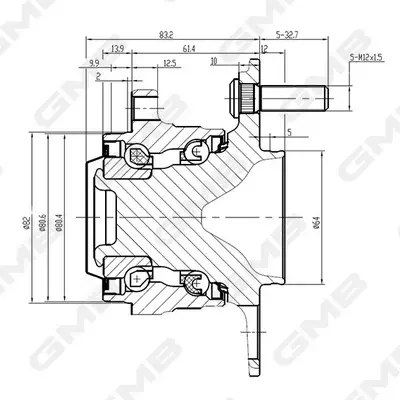 Ступиця колеса заднього Honda CR-V 12-16/ Acura RDX 14-16 GMB GH35120M (фото 1)