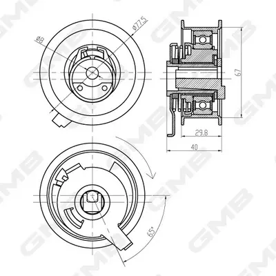 Натяжний ролик GMB GTB0300 (фото 1)