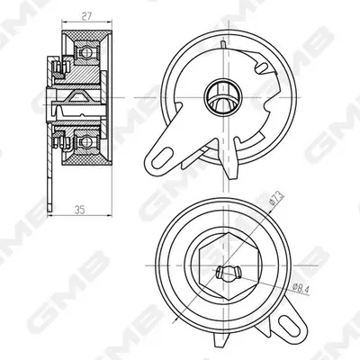 Натягувач ременя ГРМ Audi 100/A6/ VW LT/Transporter T4/T5 (2.5 TDI) GMB GTB0430 (фото 1)