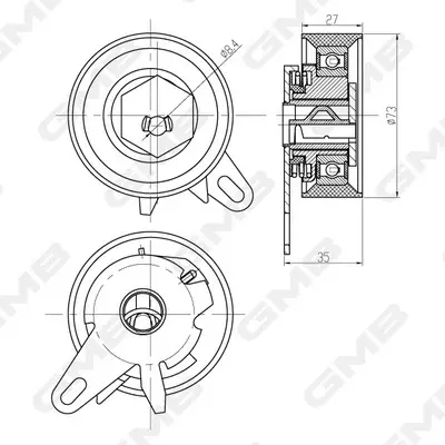 Ролик натяжний GMB GTB0460 (фото 1)