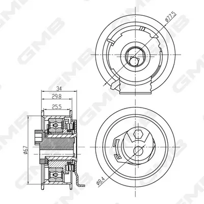 Натягувач ременя ГРМ Audi A4/A6/ VW Passat/ Skoda Superb (2.0 FSI / TFSI (EA113: BPG, BWT, BGB, BWE) GMB GTB0600 (фото 1)