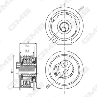 Натягувач ременя ГРМ Audi A4/A6/ VW Passat/ Skoda Superb (2.0 FSI / TFSI (EA113: BPG, BWT, BGB, BWE) GMB GTB0600