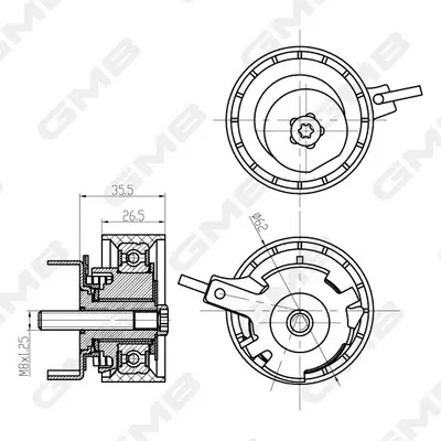 Натягувач ременя ГРМ Ford Focus III/C?Max/Kuga II (1.6 EcoBoost (JTDA, JQDA, JQDB, JTDB) GMB GTB1060 (фото 1)