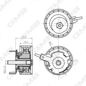Натягувач ременя ГРМ Ford Focus III/C?Max/Kuga II (1.6 EcoBoost (JTDA, JQDA, JQDB, JTDB) GMB GTB1060