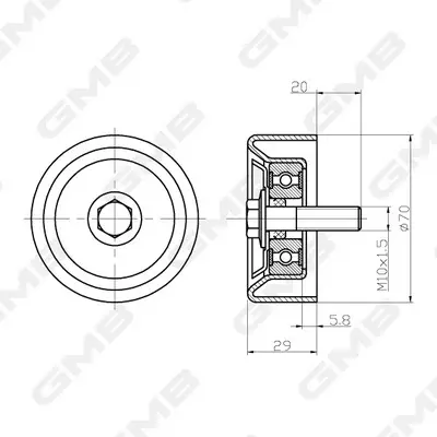 Натяжний ролик GMB GTC-0240 (фото 1)
