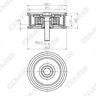 Ролік ременя ГРМ Honda Civic 01–05 (1.7 gasoline D17A/D17Z) GMB GTC1160