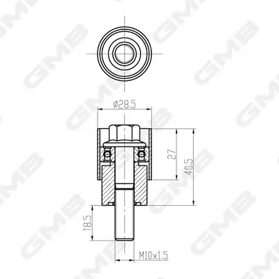 Ролик ремня ГРМ Great Wall Hover/Wingle (2.4 gasoline 4G64 / 4G69 (Mitsubishi‑ba GMB GTC1390 (фото 1)